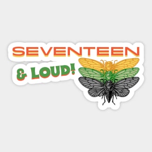 Seventeen & Loud Cicada Insect Sticker